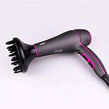 Фен для різних типів волосся, Фен з іонізацією і термозахистом, Фен дорожній для ламкого волосся JP-32, фото 9