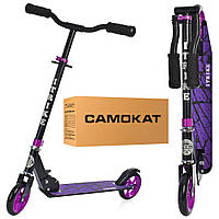 Самокат 2-колісний на алюмінієвій рамі, колеса ПУ 145 мм, кермо 79-90 см, підніжка 52-32х10,5 см, фомові ручки