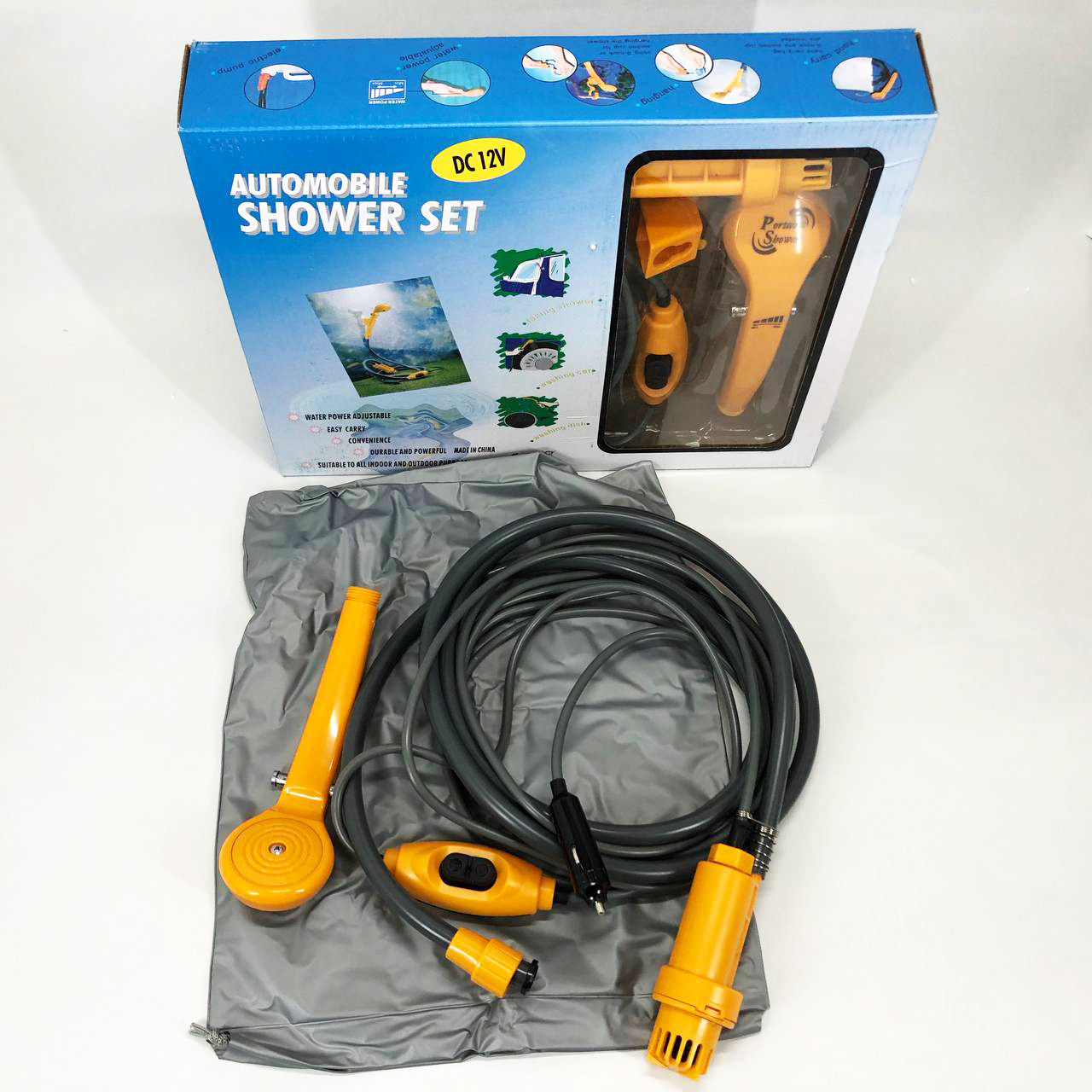 Душ із насосом на акумуляторі для дачі, Портативний туристичний душ для кемпінгу та подорожей CS-35, фото 1