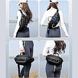 Сумка на пояс нагрудна, Чоловіча сумка на груди через плече Чоловіча бананка груди RX-21, фото 3