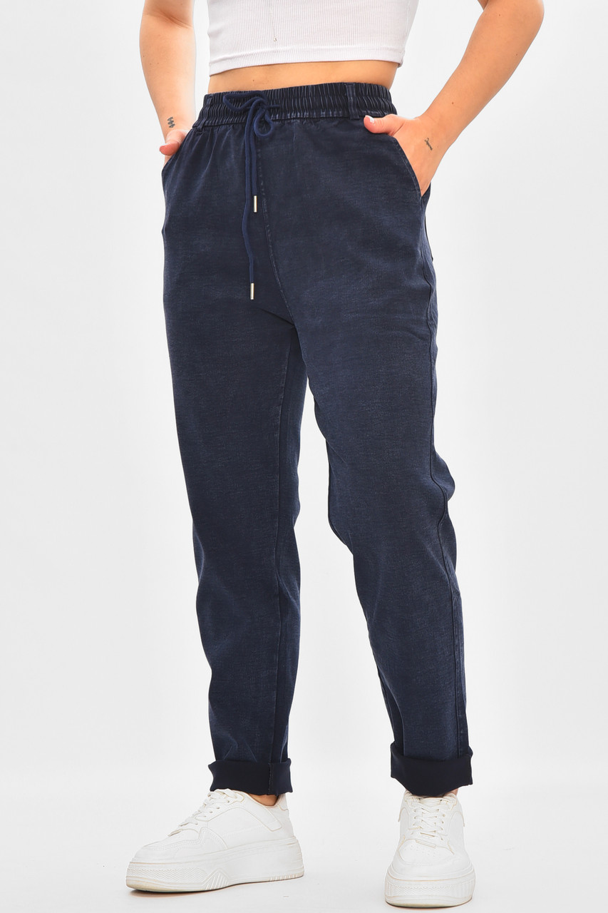 Джинси жіночі однотонні темно-синього кольору 205701M, фото 1