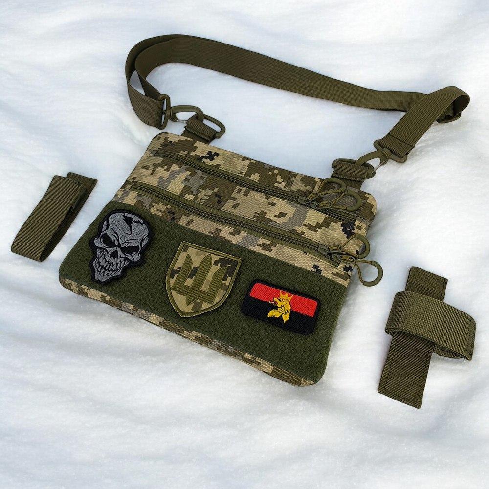 Сумка через плече військова, Чоловіча невеличка сумка месенджер для військових кобура наплічна LR-91, фото 1
