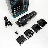 Акумуляторна машинка-тример для стрижки волосся VGR V-683, Набір для стрижки волосся на акумуляторі PU-80, фото 7