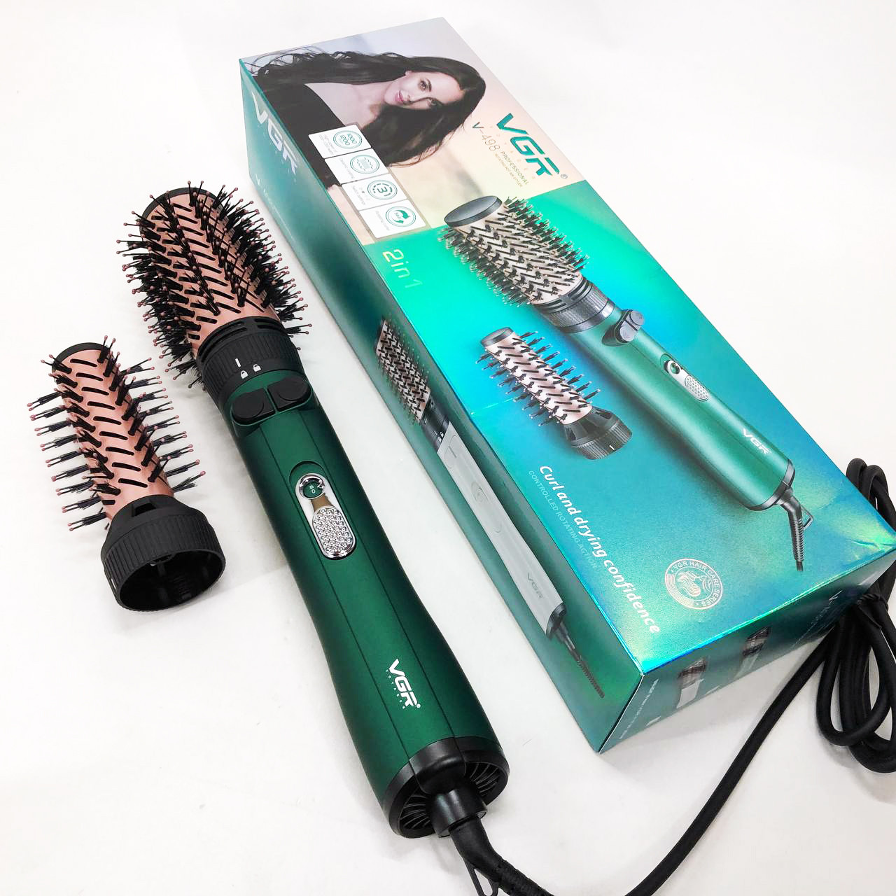 Щітка для волосся що обертається, Фен щітка для об'єму волосся Фен будь-яких типів GX-86, фото 1