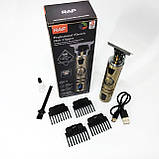 Тример для бороди універсальна з насадками, Професійний тример з насадками, Стильна машинка для стрижки ZD-69, фото 9