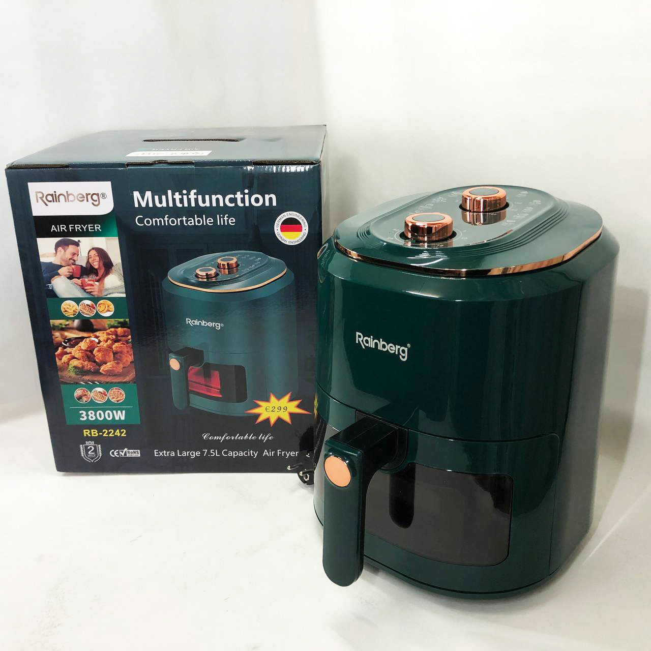 Фритюрниця без олії з дисплеєм Rainberg, Електрична фритюрниця зі знімною чашею, Їжа без олії CB-97