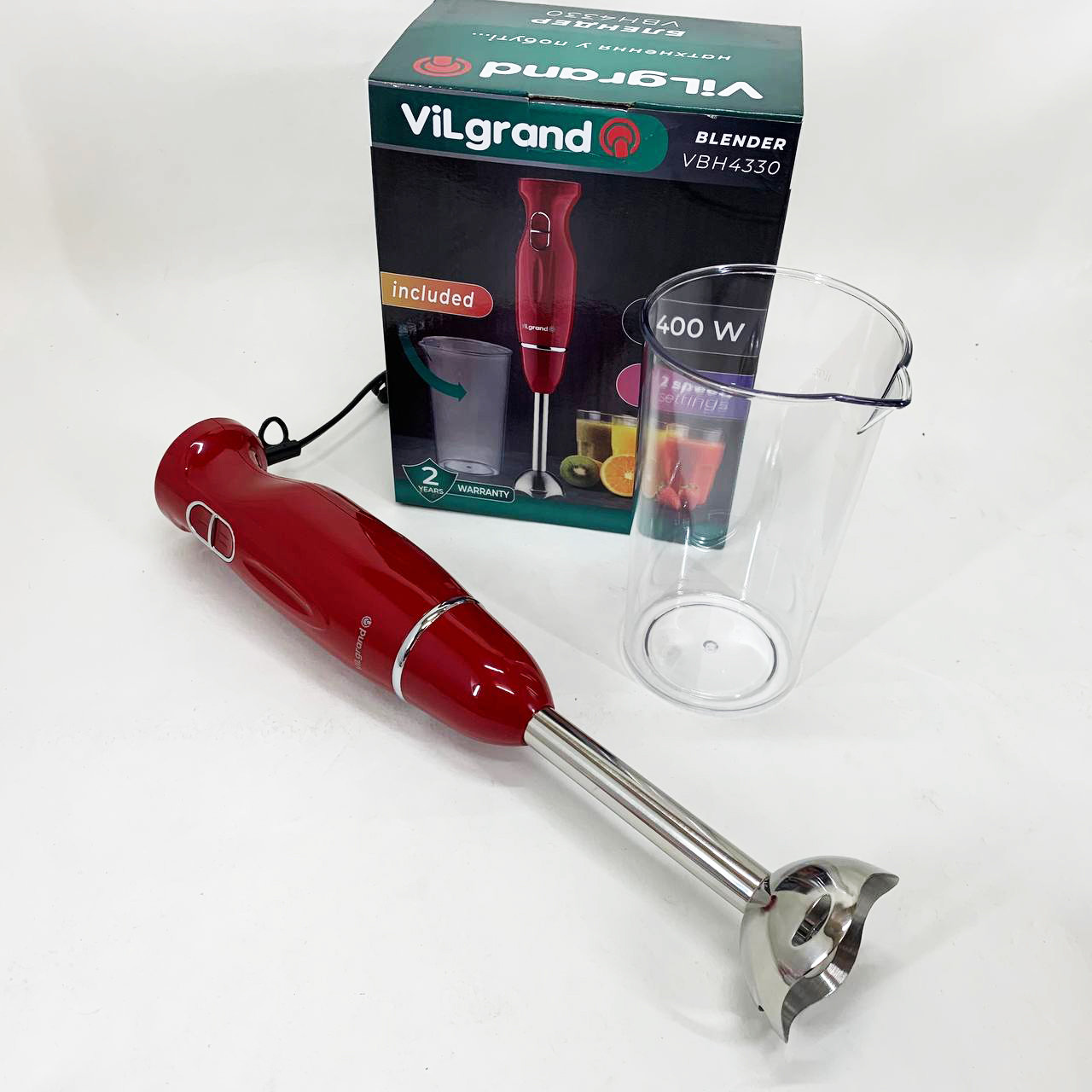 Блендер зі знімною чашею ViLgrand, Занурювальний блендер з чашею Настільний для смузі UW-19