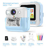 Дитячий фотоапарат ColorWay з функцією миттєвого друку Blue (CW-PHP01B) DS, фото 2