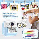 Дитячий фотоапарат ColorWay з функцією миттєвого друку Blue (CW-PHP01B) DS, фото 5