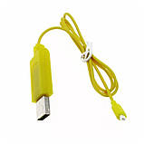 Зарядний USB кабель для гелікоптера Syma S105 S107 Жовтий, фото 4
