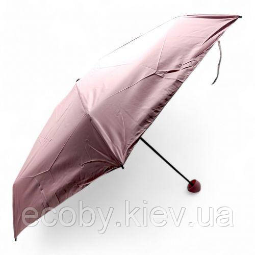 Парасолька механічна (висота — 53 см; діаметр купола — 82 см; довжина в складеному вигляді: 17 см) Рожева, фото 1