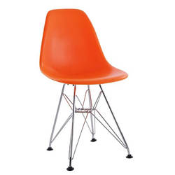 Стілець пластиковий на металевих ніжках ТАУЕР помаранчевий для кафе та салонів