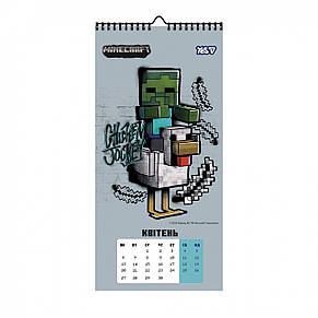 Календар-постер настінний 20х42см. Yes 270278 Minecraft 2026р., фото 2