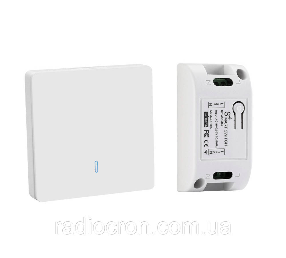 Бездротовий настінний вимикач 433МГц з блоком керування, 220В