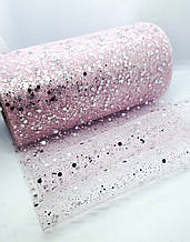 Фатин із блискітками. Ширина 15 см. 1 м. Колір рожевий.