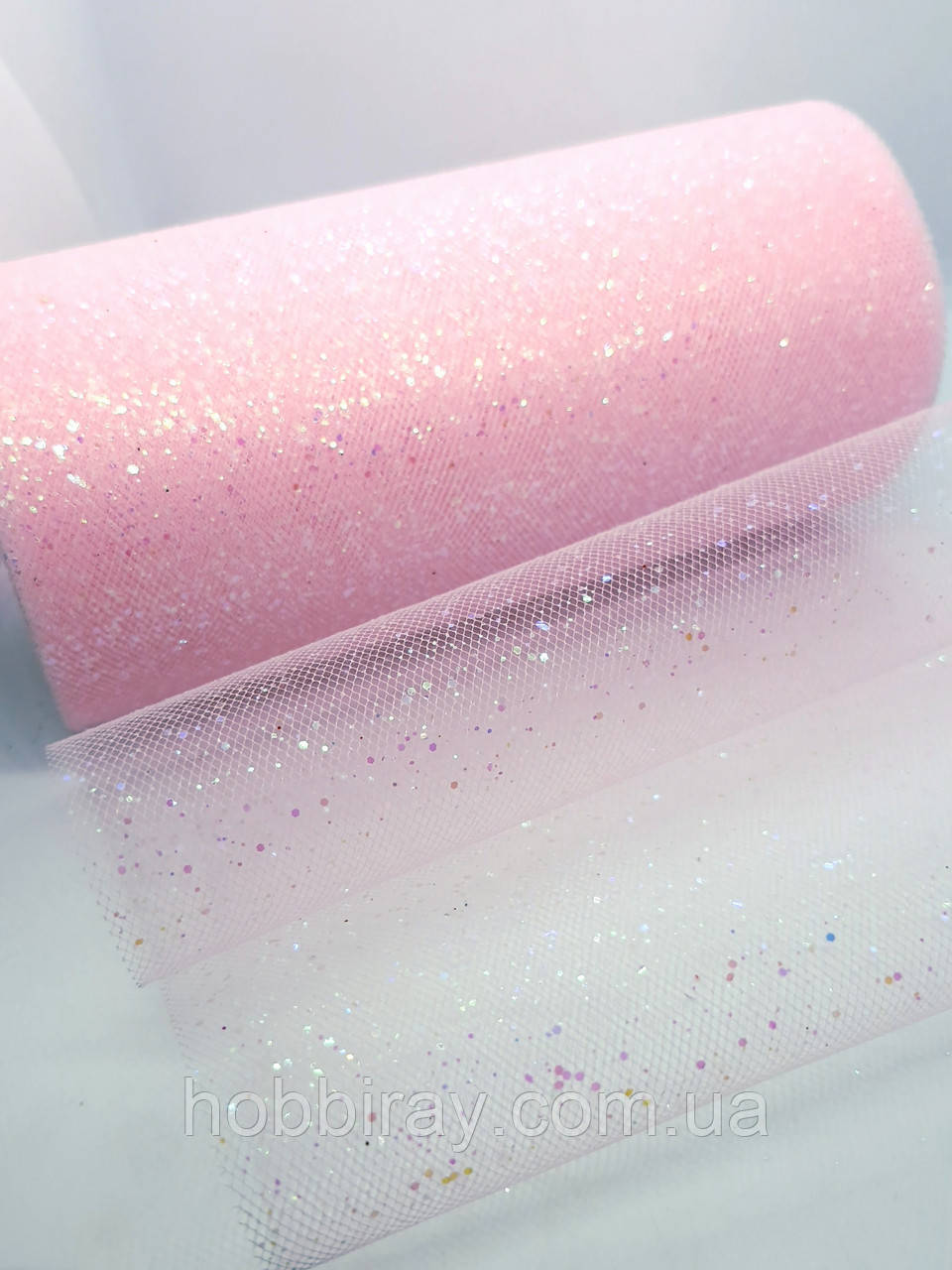 Фатин із блискітками. Блискітки хамелеон. Ширина 15 см. Довжина 1 м. Цвет рожевий світлий., фото 1