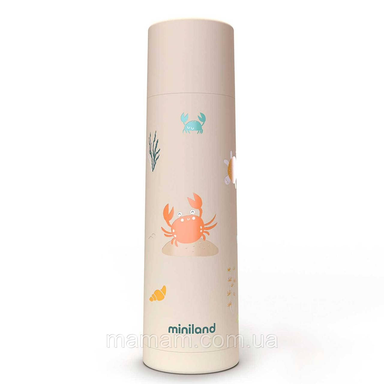 Дитячий термос Miniland Silky Thermos на 500 мл Crab Ocean, фото 1