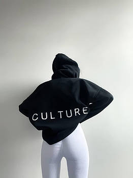 Худі жіноче оверсайз з тринитки на флісі з надписом (Норма)