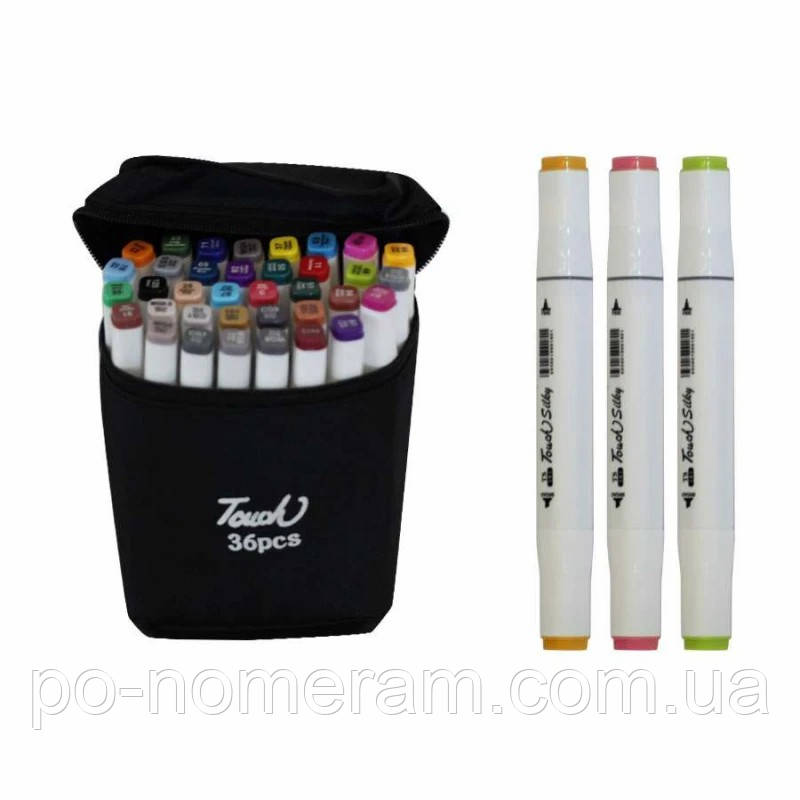Набір скетч маркерів  /13498-36/ 36шт. в текст.чорн.чохлі (1), фото 1