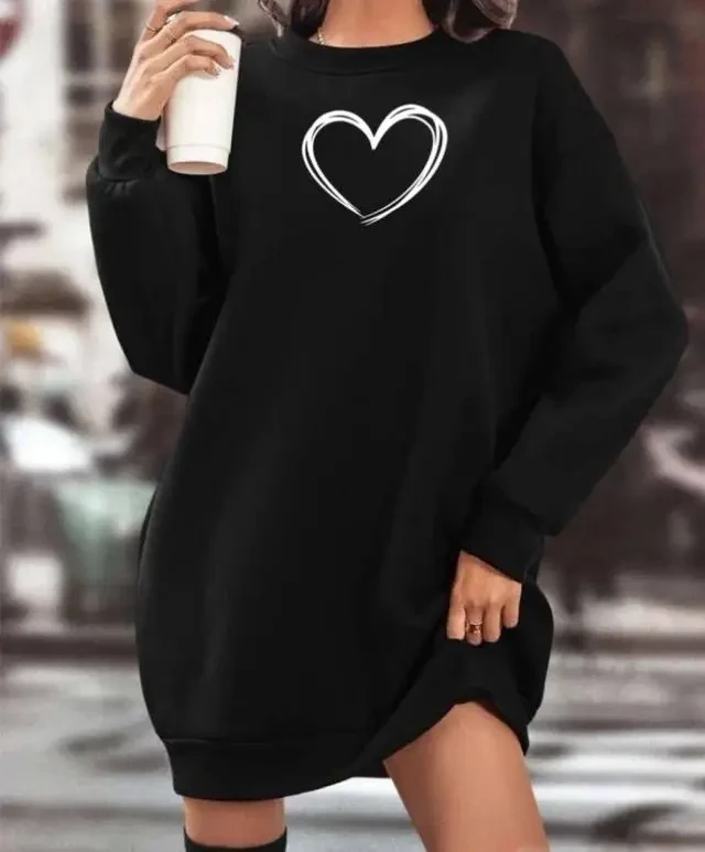 Жіноча сукня-туніка Oversize 42/46 із серцем, фото 1