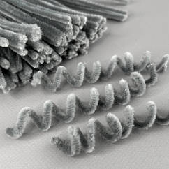 Синельний (пухнастий) дріт сірий 1 шт, 30 см