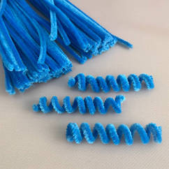 Синельний (пухнастий) дріт синьо-блакитний 1 шт, 30 см