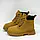 Шкіряні дитячі зимові черевики гірчичного кольору з натуральної шкіри, фото 5