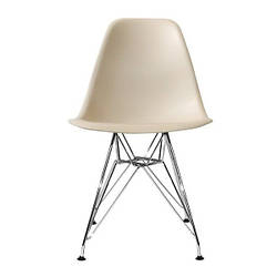 Стілець для клієнтів та гостей ТАУЕР пластиковий бежевий стілець ніжки метал для дому та бізнесу