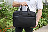 Чоловічий портфель на плече 40х28х10, офісний шкіряний месенджер, чоловіча ділова сумка для міста, чорний, фото 9
