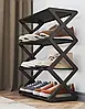 Пілочка для взуття з 4 розбірними рівнями в чорному кольорі, стильна полиця взуттєва 42х18.5х49.5 см, фото 3