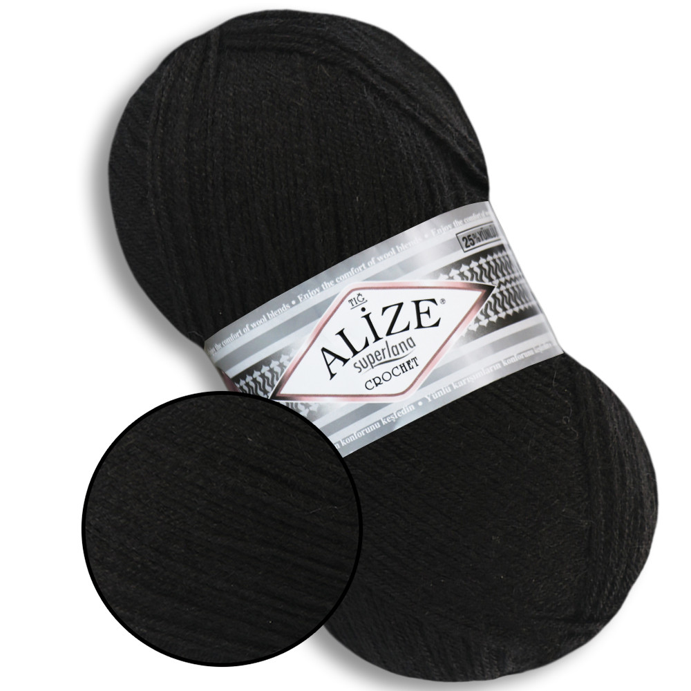 Alize Tig Super Lana, Чорний No60, фото 1