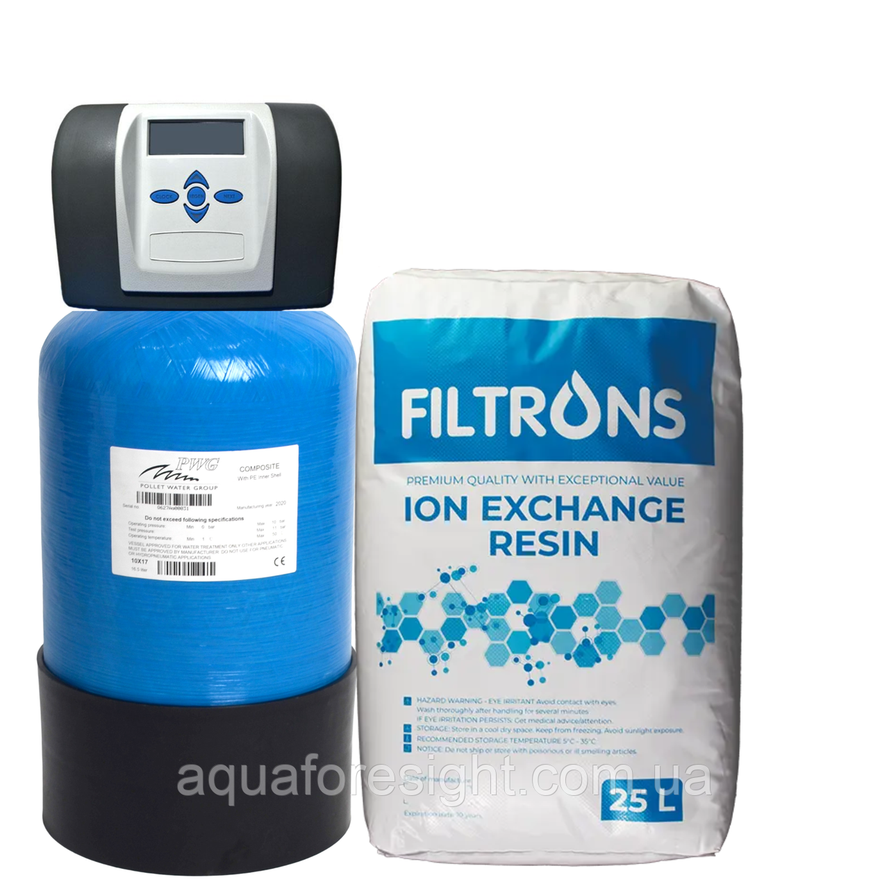 Система пом'якшення води 1017 Clack CK (Filtrons ion exchange resin), ціна з ПДВ, фото 1