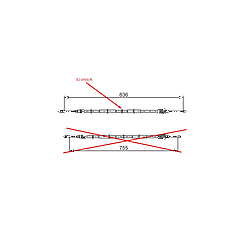 RENAULT SCENIC II -Трос ручника 873mm (Елек ручник)