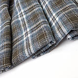 Сорочкова фланель клітинка хакі/сіро-блакитний колір, фото 4