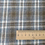 Сорочкова фланель клітинка хакі/сіро-блакитний колір, фото 3