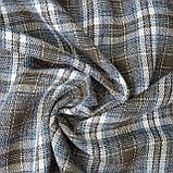 Сорочкова фланель клітинка хакі/сіро-блакитний колір, фото 7