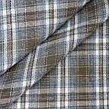 Сорочкова фланель клітинка хакі/сіро-блакитний колір, фото 5