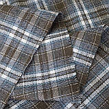 Сорочкова фланель клітинка хакі/сіро-блакитний колір, фото 9