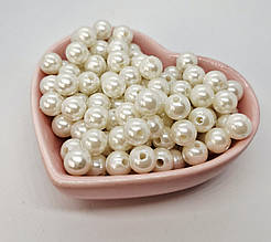 Бусини 0,8 см. Фасування 100 шт. Колір молочний.