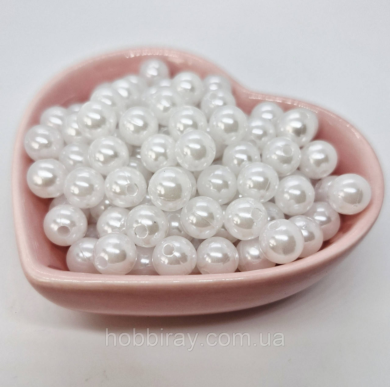 Бусини 0,8 см. Фасування 100 шт. Колір білий., фото 1