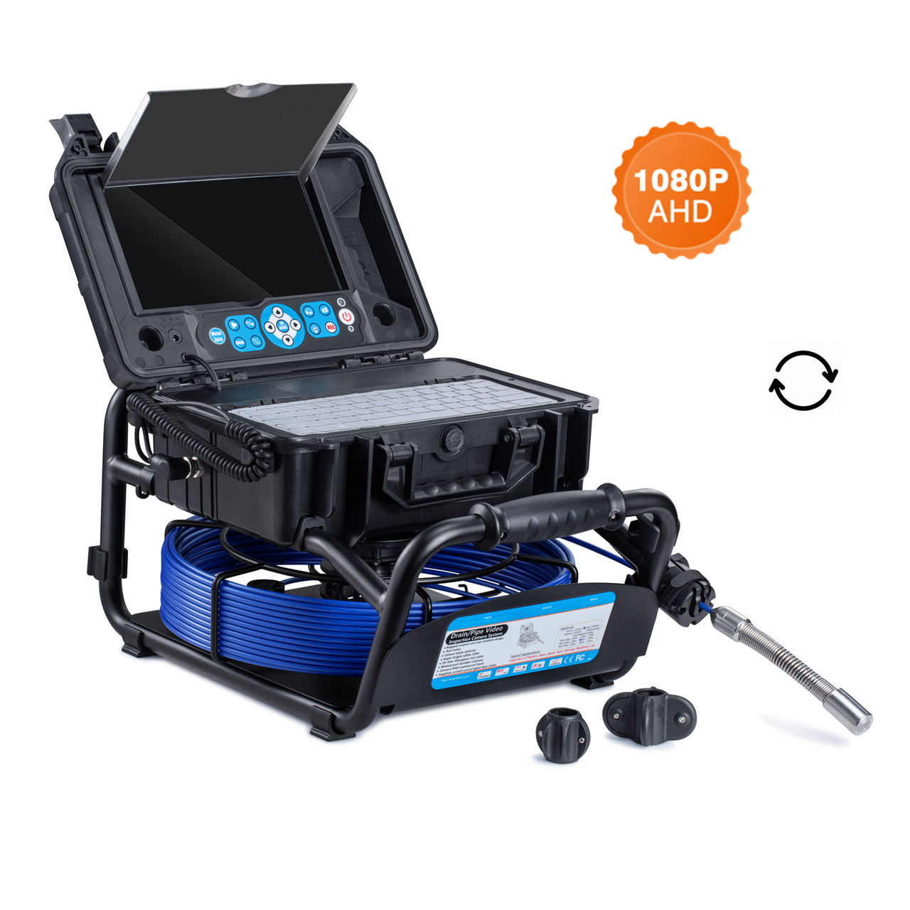 Інспекційна система для трубопроводів з функцією самовирівнювання камери (23мм, 40 метрів кабель) TV-BTECH, фото 1