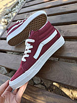 Кеди VANS Old Skool вані виСОКІ BORDO/White кросівки жіночі чоловічі унісекс демісезон, фото 4