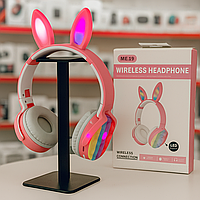 Дитячі навушники для дівчинки стереопровідні з вушками радіомікрофон Bluetooth накладні