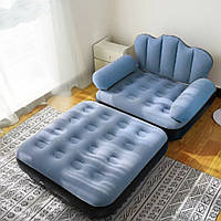 Надувний диван матрац для дому та кемпінгу Портативне м'яке крісло ліжко для відпочинку з насосом