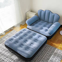 Надувний диван матрац для дому та кемпінгу Портативне м'яке крісло ліжко для відпочинку з насосом