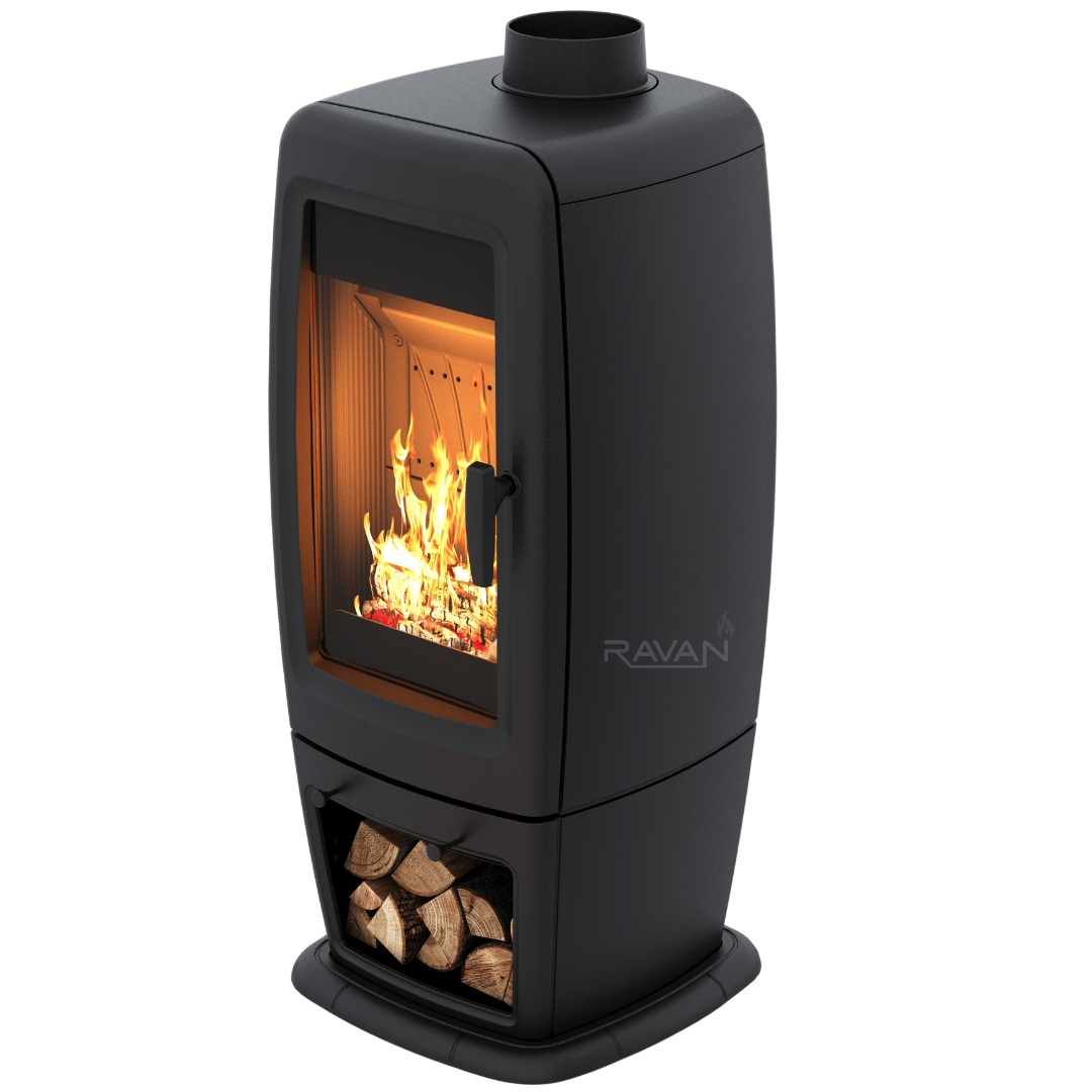 Чавунні печі каміни на дровах для дому Ravan Піч камін Incorta Pro Чавунна піч тривалого горіння 14кВт, фото 1