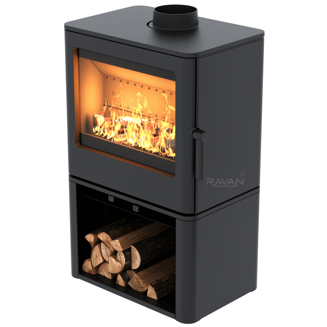 Чавунна піч камін на дровах для дачі та будинку Aragon 16 кВт Дачні печі-каміни тривалого горіння Ravan