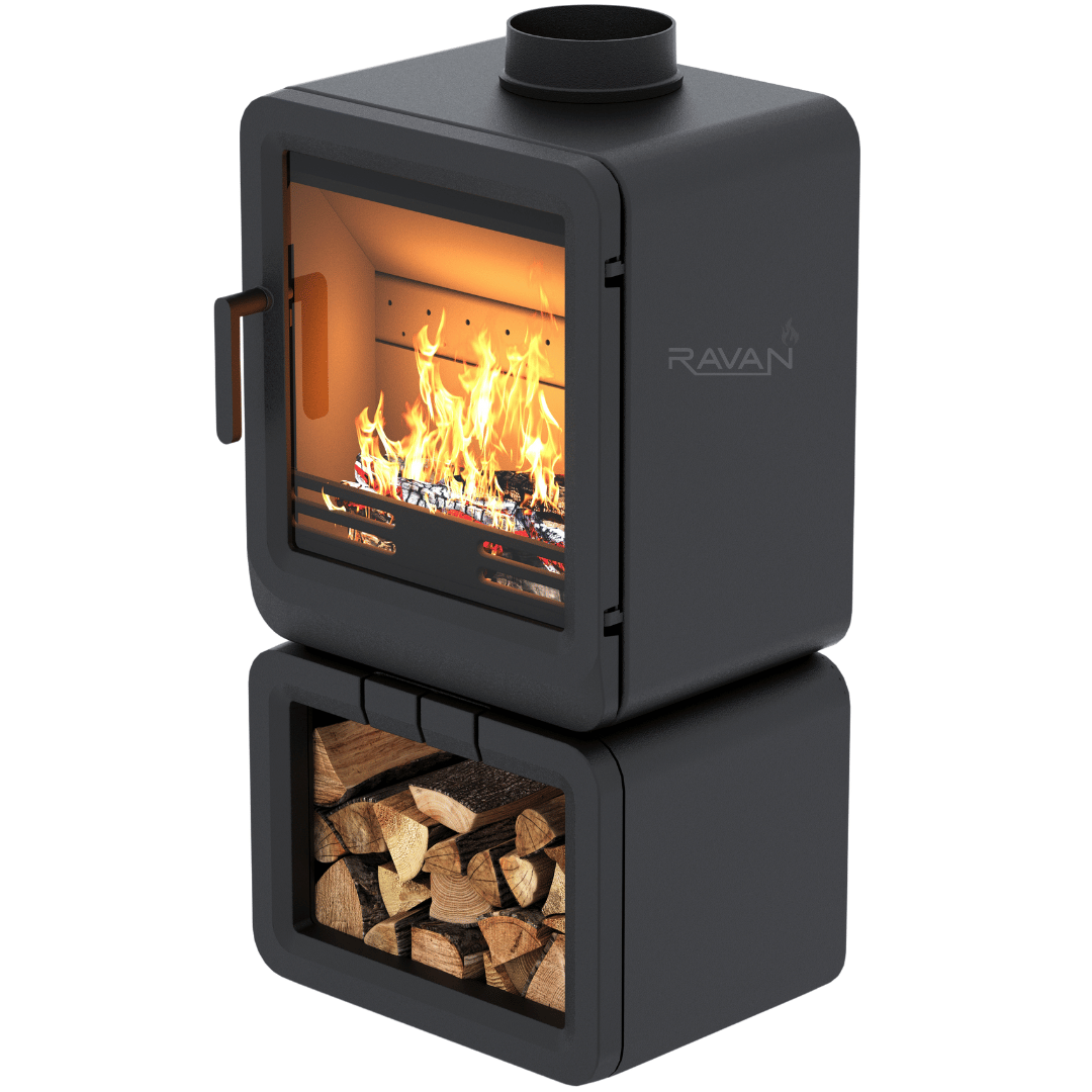 Чавунні печі каміни на дровах для дому Ravan Піч камін Savana Чавунна піч тривалого горіння 8кВт
