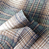 Сорочкова фланель клітинка з начісом зелено-коричнева, фото 10