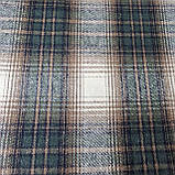 Сорочкова фланель клітинка з начісом зелено-коричнева, фото 2